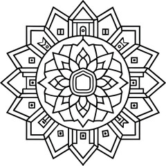 Fototapeta premium Architectural Mandala colorful page