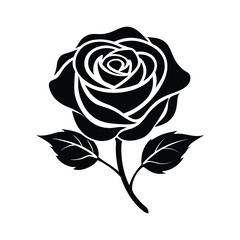 Rose vector illustration silhouette design
