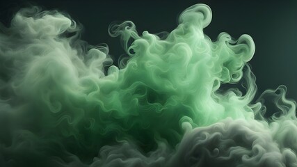 green and gray smoke or cloudy