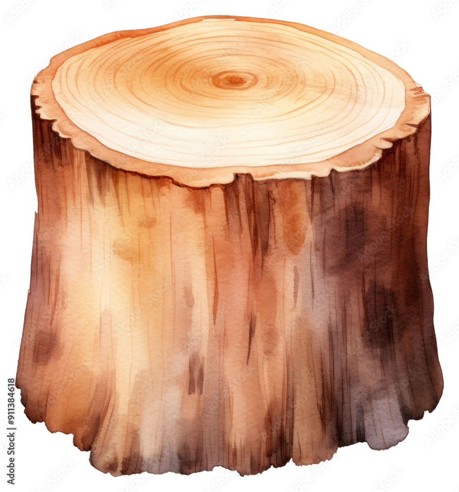 Sticker PNG Rustic wood log plant table tree.