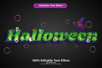 New Halloween Green editable text effect in modern trend style