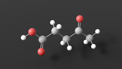 Fototapeta premium levulinic acid molecule 3d, molecular structure, ball and stick model, structural chemical formula keto acid