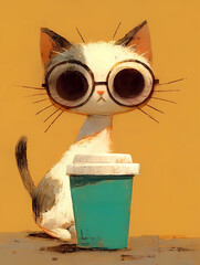 cat and coffee