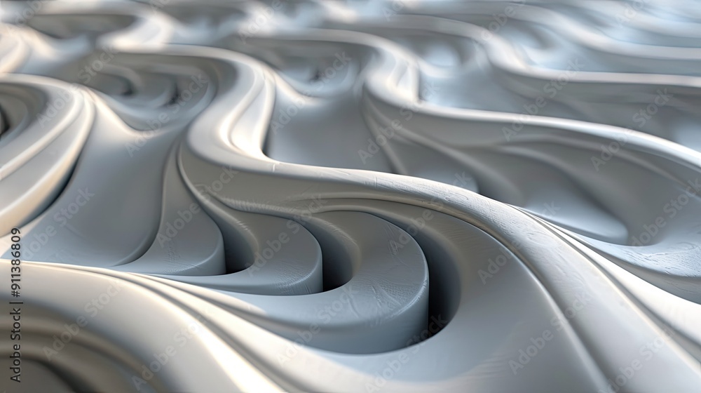 Poster smooth wavy textures with gradient light reflections