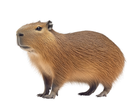 A capybara isolated on white transparent background