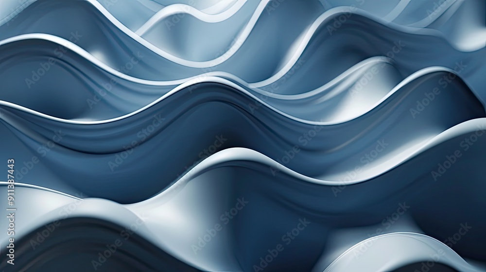 Poster smooth wavy textures with gradient light reflections