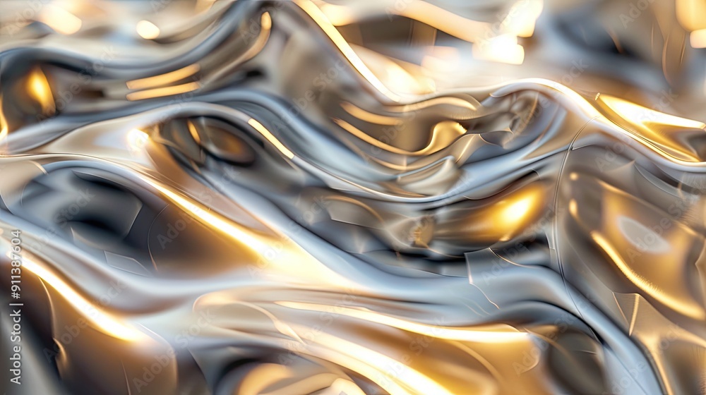 Poster smooth wavy textures with gradient light reflections
