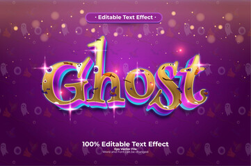 Ghost New Halloween editable text effect in modern trend style