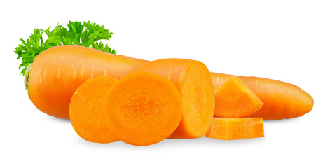 Carrot vegetable isolated on white background.