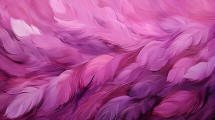 Fototapeta premium Purple Bird Feathers Watercolor Oil Painting, Abstract Image, Texture, Pattern Background, Wallpaper, Cover and Screen of Smartphone, Cell Phone, Computer, Laptop, 9:16 and 16:9 Format