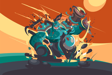 Obraz premium Orc Warrior Charge