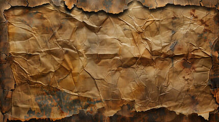 Fototapeta premium Old, Weathered Paper with a Rustic, Grimy Effect and Ripped Borders, Perfect for Mediaeval Manuscripts and Retro Wallpaper