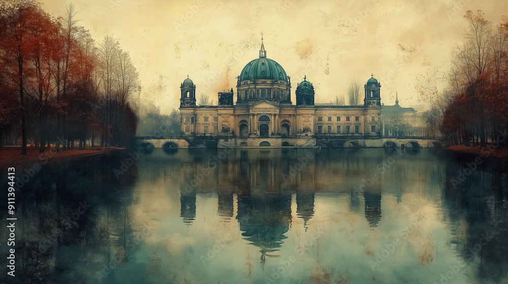 Aufkleber surreal abstract scene with imaginative and dreamlike elements.