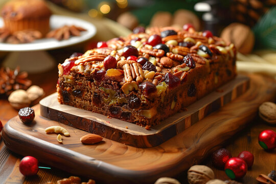 Classic fruitcake with mixed nuts