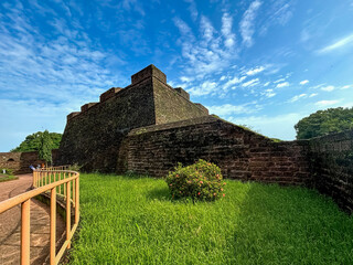 A Beautiful St. Angelo Fort in Kannur is a massive laterite stone structure with robust walls and...