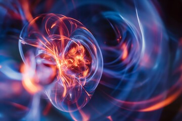 An abstract image featuring swirling patterns of vibrant colored fusion energy, creating a dynamic and mesmerizing visual effect.