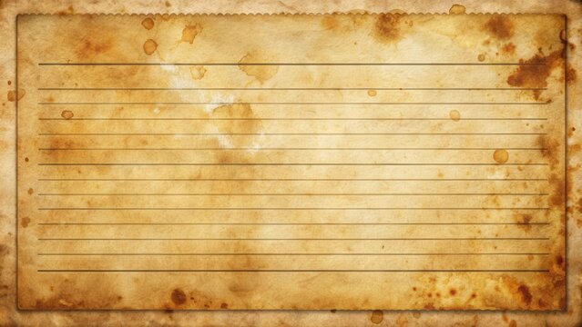 Old grunge retro recipe card layout with stains and faded writing, vintage, aged, distressed, rustic, cooking, food