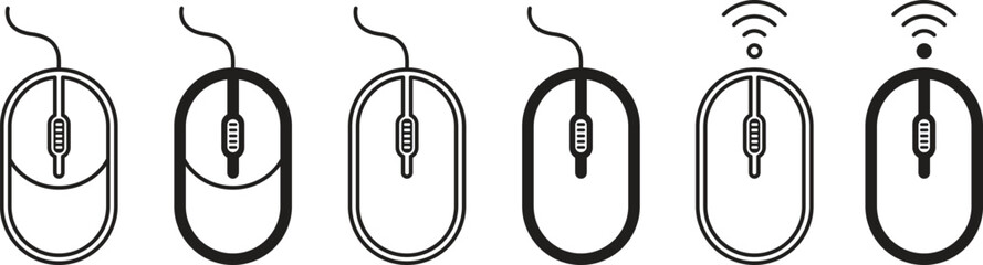 Computer mouse symbol vector icon collection. Computer mouse icon symbol. Vector illustration