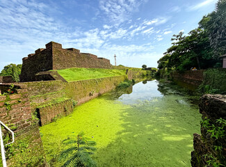 A Beautiful St. Angelo Fort in Kannur is a massive laterite stone structure with robust walls and...