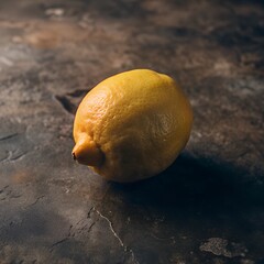 lemon on a gray background. lemon close-up. lemon macro photography on a gray background.