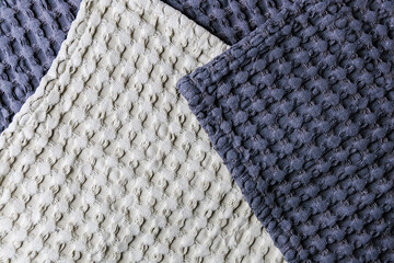  Textile background soft checkered textured cotton fabric