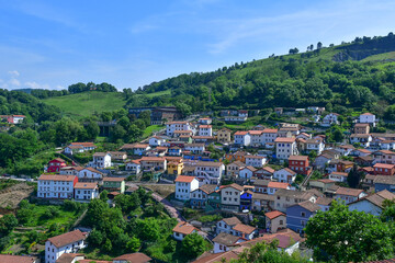 Naklejka premium Panoramic view of Bilbao, city in the north of Spain. 