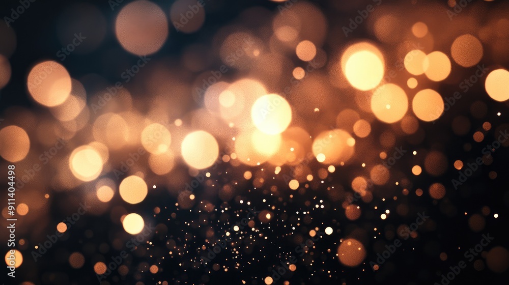 Poster defocused particles creating a sparkling bokeh effect
