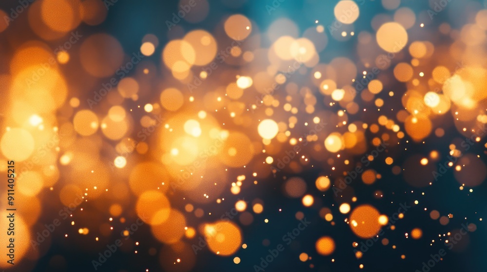 Poster defocused particles creating a sparkling bokeh effect