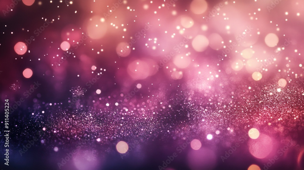 Poster defocused particles creating a sparkling bokeh effect