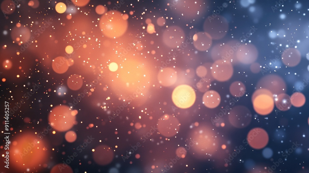 Poster defocused particles creating a sparkling bokeh effect