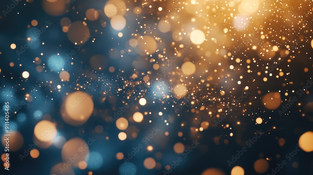Poster defocused particles creating a sparkling bokeh effect