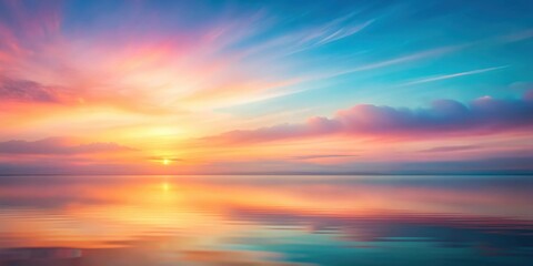 Obraz premium Abstract landscape pastel art of a modern sunrise in soft hues , pastel, art, abstract, landscape, modern, sunrise, soft