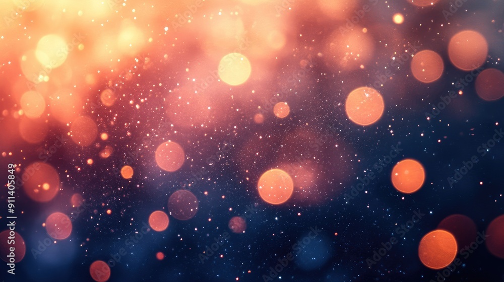 Poster defocused particles creating a sparkling bokeh effect