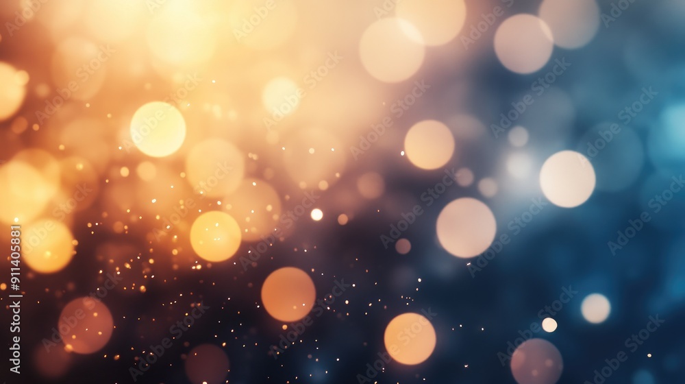 Poster defocused particles creating a sparkling bokeh effect