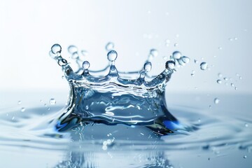 A gentle splash of water on a flat surface creates a small crown.
