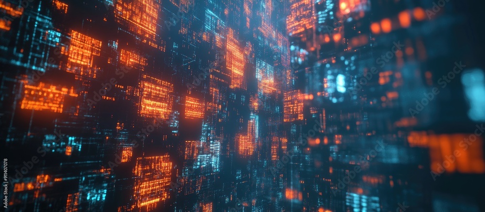 Poster 3d text animation featuring screen glitches and technological interference effects