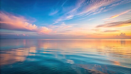 Fototapeta premium Tranquil ocean reflecting the pastel hues of dusk with a serene atmosphere , calm, ocean, dusk, tranquil, serene, peaceful
