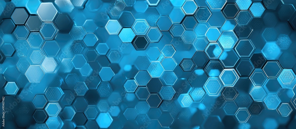 Poster abstract geometric illustration featuring a hexagonal pattern versatile design concept for technolog