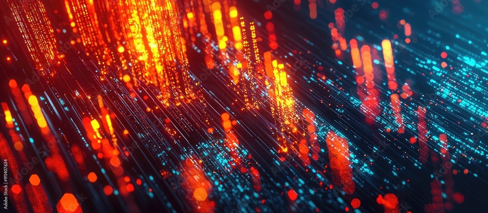 Poster abstract technological backdrop showcasing digital information and the concept of big data in 3d ren