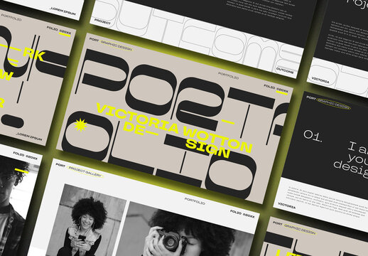 Black & White Portfolio with Yellow Accents
