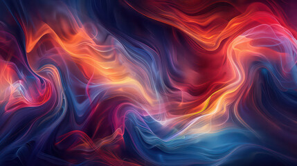 Obraz premium Beautiful abstract neon wavy shiny background