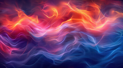 Obraz premium Beautiful abstract neon wavy shiny background