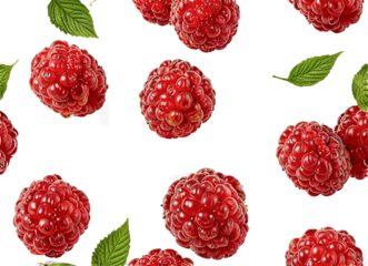 Raspberry collection isolated on a transparent background