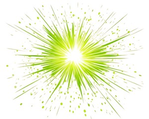 Obraz premium Abstract Sunburst surface of lime radial zoom in lime colour tones on white background. 