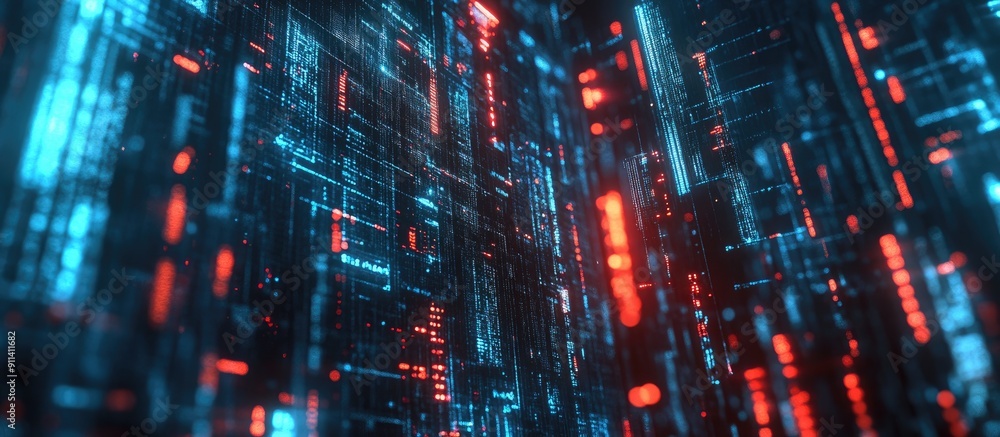 Poster 3d text animation featuring screen glitches and technological interference effects