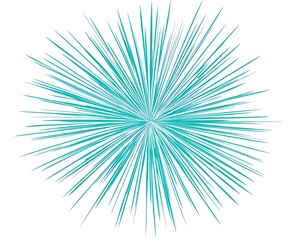 Naklejka premium Abstract Sunburst surface of teal radial zoom in teal colour tones on white background. 
