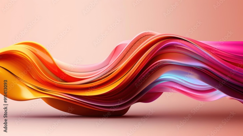 Poster abstract colorful wave in motion. dynamic and energetic design.
