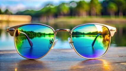 Stylish sunglasses with mirrored lenses ideal for summer fashion photoshoots, fashion, summer, eyewear, accessories