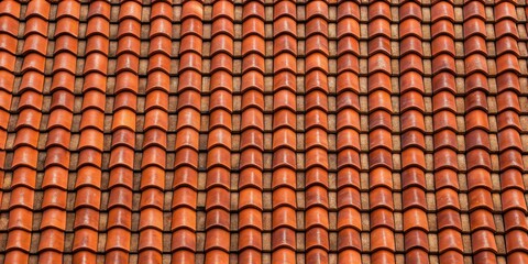 A background of red and brown roof tiles with interlocking patterns, roof, tile, background, texture, brown, red