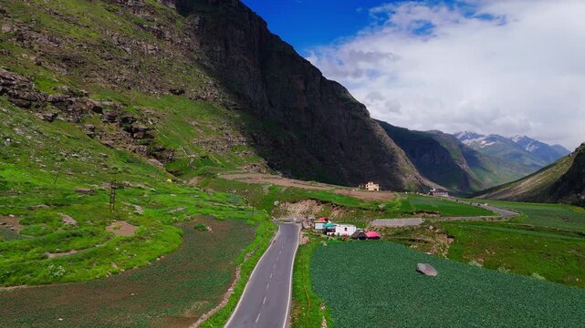 clean road of manali drone shots atal tunnel rohtang Cinematic Drone Shot 4K Video